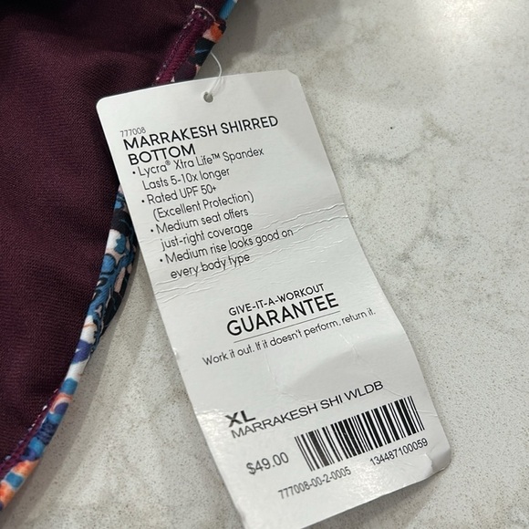 Athleta 36D/DD Marrakesh Side Scrunch Tankini Top + XL Bikini Wild Bloom NWT - Picture 5 of 16